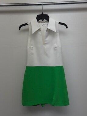 Amanda Uprichard Mini Dress/Romper -- White/Green, Size S | NWT